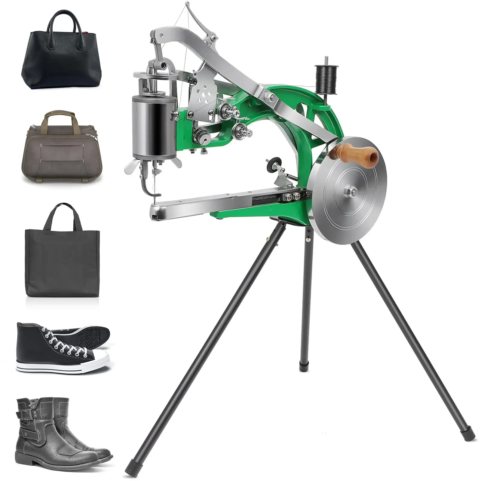 Leather Sewing Machine Cobbler Stitching Shoe Repair Machine with Dual Cotton Nylon Line for Sewing Upsolery Bags Clothes Belt