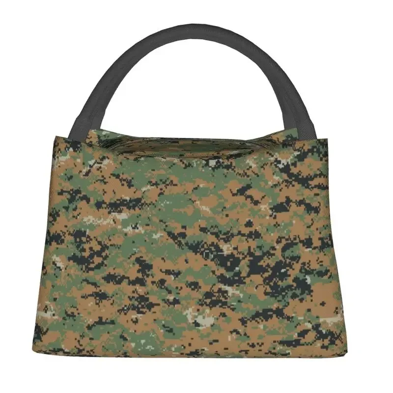 Marpat Army Camo Insulated Lunch Bags for Women Woodland Camouflage Resuable Cooler Thermal Food  Box Work Travel