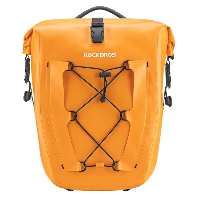 ROCKBROS Waterproof 25L Bike Rack Bag Travel Cycling Bag Basket PVC Bicycle Rear Rack Tail Seat Trunk Bag 1PCS image 3