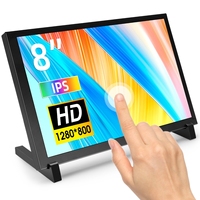 Elecrow 8 Inch HD Touch Monitor 1280*800 Portable IPS Display with Stand Backlight for RPi 5/400/4/3 Win 11/10/8/7 Jetson Nano