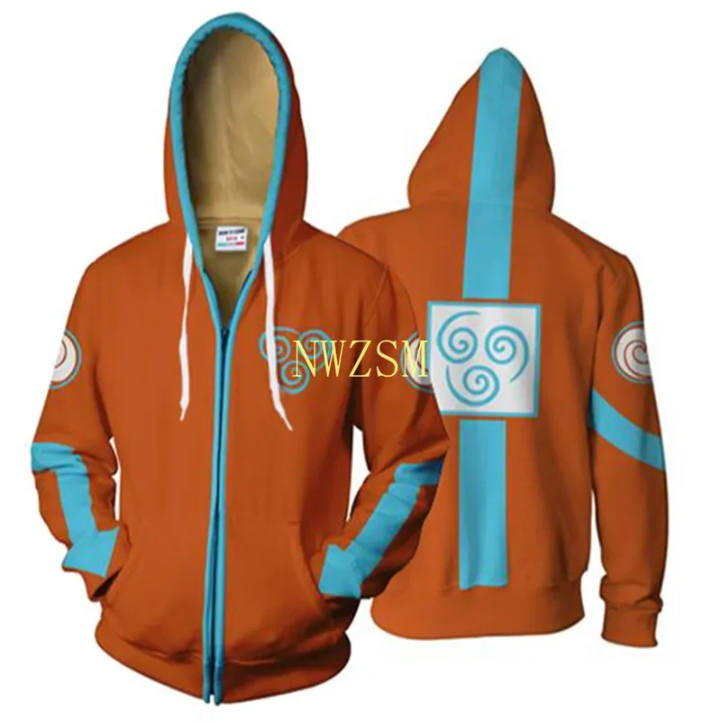 2020 Avatar The Last Airbender Hoodie Cosplay Costume Man Women Anime Casual Zipper Jackets