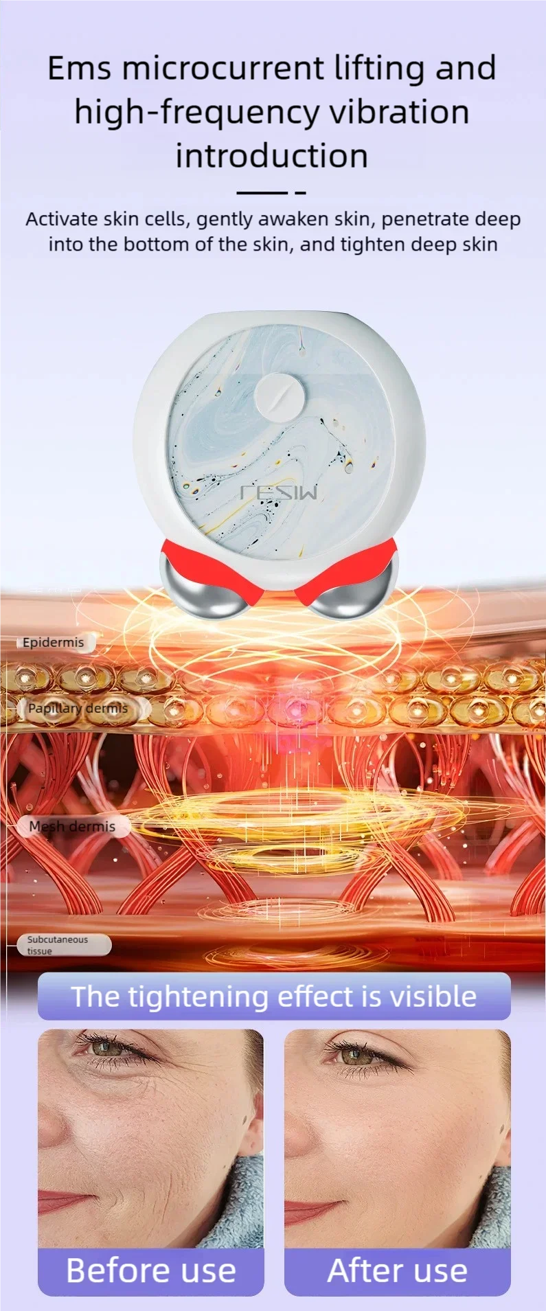 ミニEMSマイクロカレント美顔器 フェイスネックマッサージャー 赤青ライト ダブルローラー ライトライン 肌ケア吸収促進