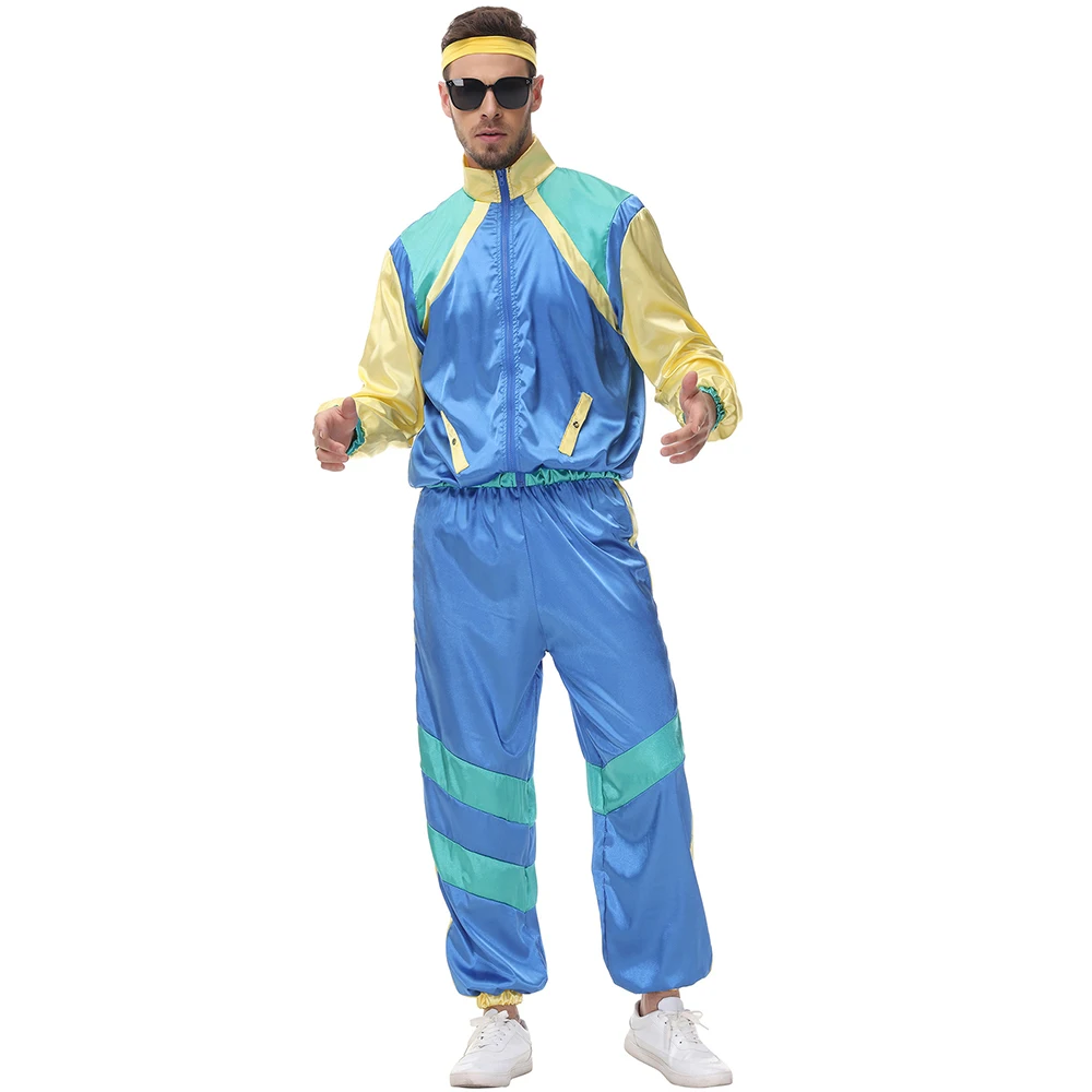 Halloween Carnaval Feest Mannen Vintage Hippie Kostuum Voor Volwassen Rollenspel Grappige Retro 70's 80's Hippie Cosplay Kleding