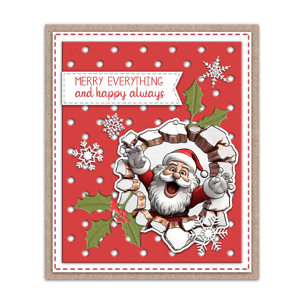 Mangocraft Kerst Santa Claus Sneeuwman Cutting Dies Clear Stempel Diy Scrapbooking Metal Dies Siliconen Stempel Voor Kaarten Albums