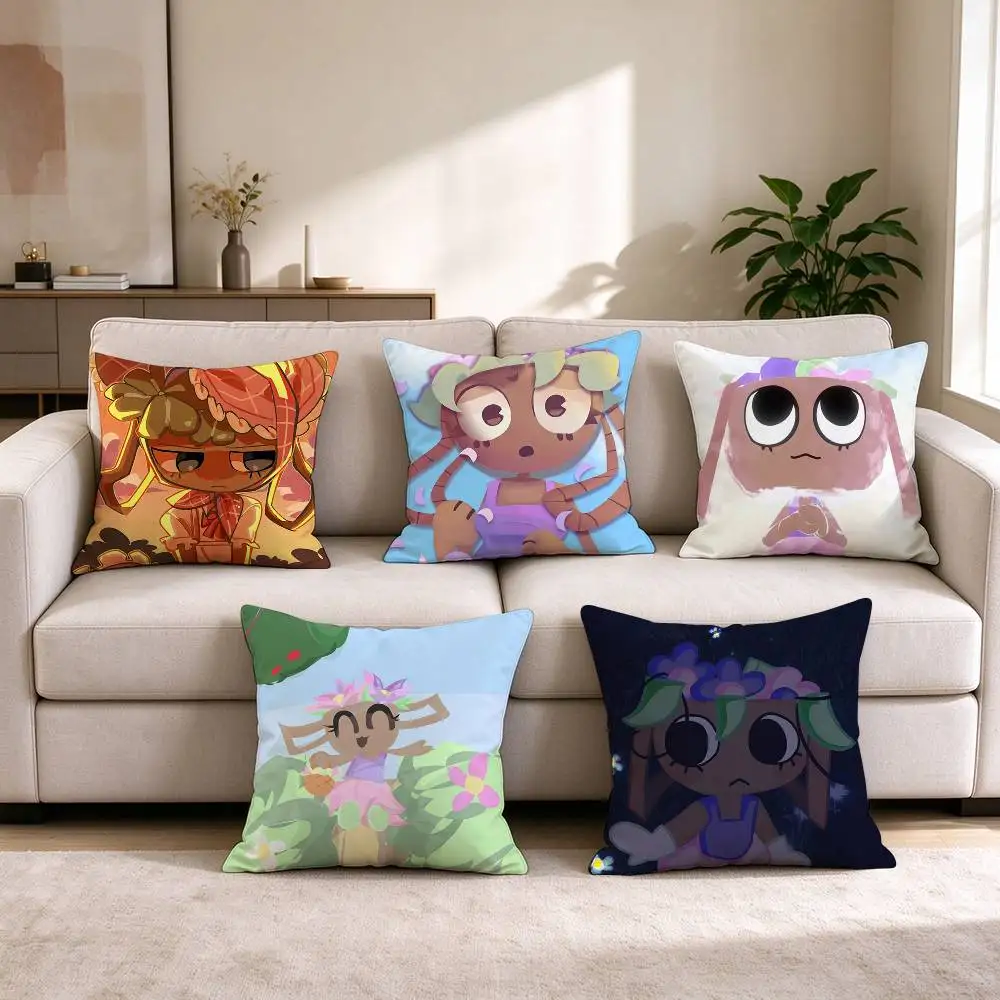 D-Dandy World Bassie Cartoon  Square Double-Sided printed Pillow Case Bedroom Bedside Pillow Sofa Cushion Cover