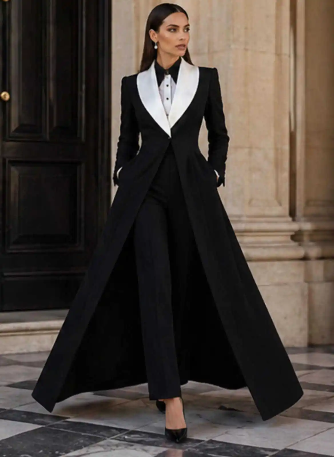 Women Long Jacket Unique Mother Of Bride Mermaid Blazer Graduation Ceremony Attire Wear One Piece Customized