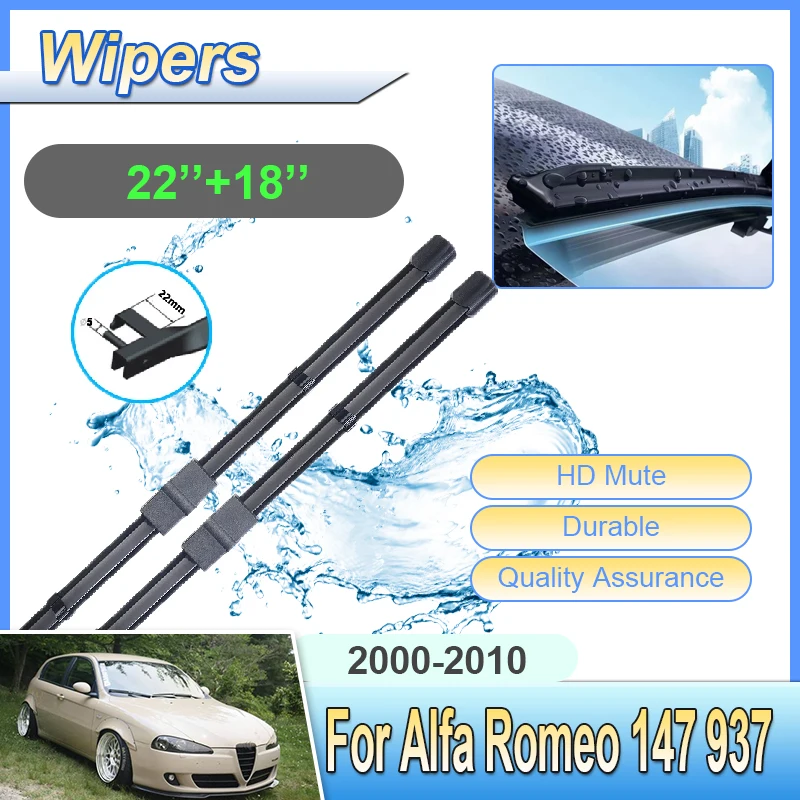 

Передние и задние щетки стеклоочистителя для Alfa Romeo 147 937 2007, аксессуары 2000-2010, автомобильные мягкие резиновые дворники для лобового стекла, бесшумные, HD-качество