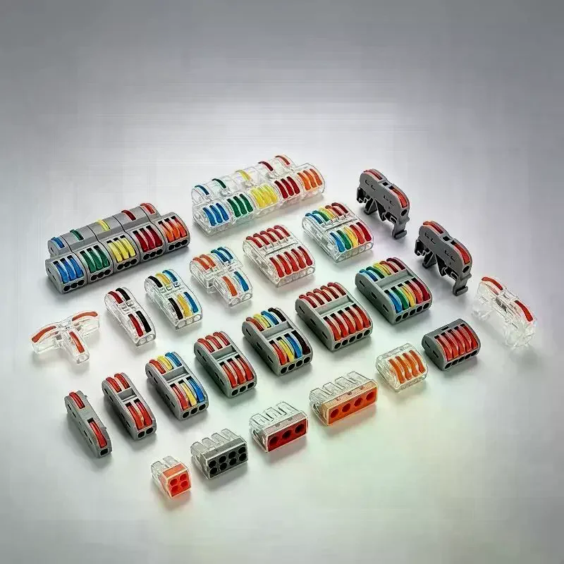 5Pcs PCT Quick Wire Connector Push Fit Terminal Block Reusable Cable Clamp Flame Resistant For Lamp Electrical Wiring Connectio