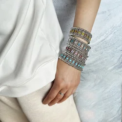 Vintage Rhinestone Elastic Bracelet For Women Holiday Leisure Daily Wear Fashion Decorative Jewelry