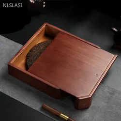 Natural Bamboo Pu 'er Tea Storage Box Retro Bamboo Tray Single-drawer Tea Tray Chinese Traditional Tea Trays Decorative