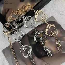 1pcs Harajuku Punk Moon Metal Belts Women Vintage Punk Gothic Moon Sun High Waist Chain Belts Pendant Belts Female