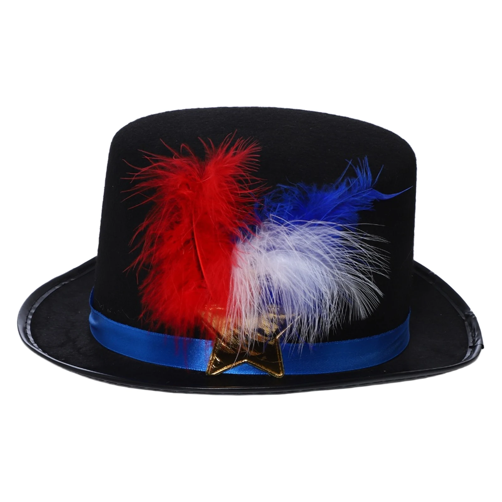 

Unisex British Felt Jazz Hats Fedora Hat Ribbon Feather Star Embellished Gentlemen Hat for Halloween Masquerade Tea Party Caps