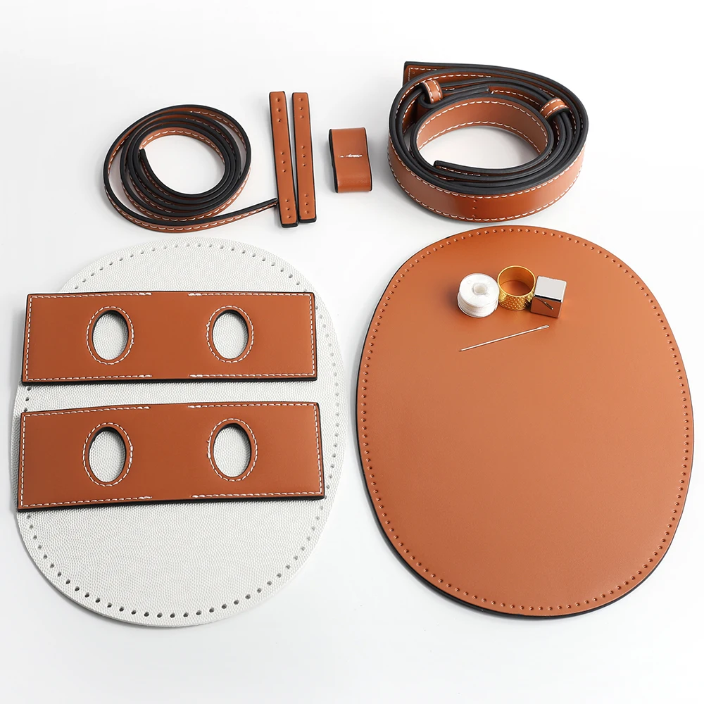 

Adjustable Oval Bag Set Handmade Woven Bag PU Leather Handbag Making Kits For DIY Shoulder Bag Making Kit Bag Making Kits