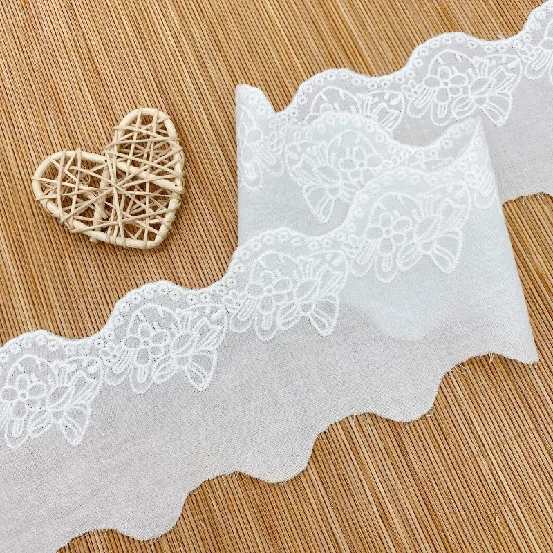 

15Yards Cotton Embroidery Lace Fabric Trim Dress Accessories