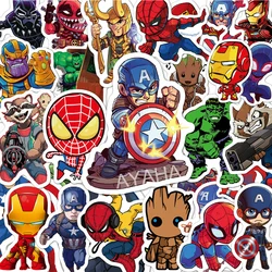 10/30/50/100PCS Disney Marvel The Avengers Stickers for Kids DIY Laptop Skateboard Car Cool Hulk Spider-Man Superhero Sticker