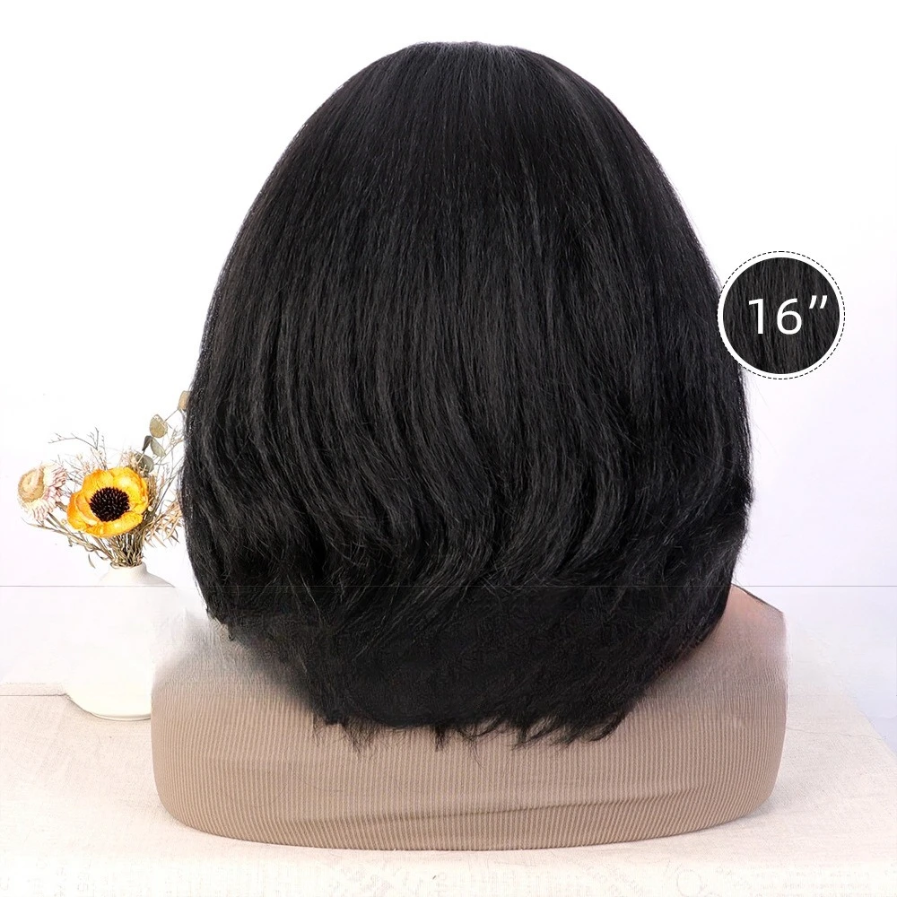 Wig women fashion chemical fiber headgear short wave straight hair bobo head wig