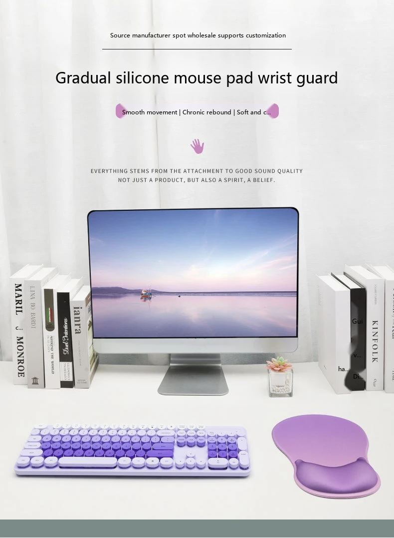Silikon-Handgelenkauflage für Mauspad, 9 Farben, Büro- und Gaming-Unterlage, ergonomisch, rutschfest, weiche Unterstützung – Detail 1