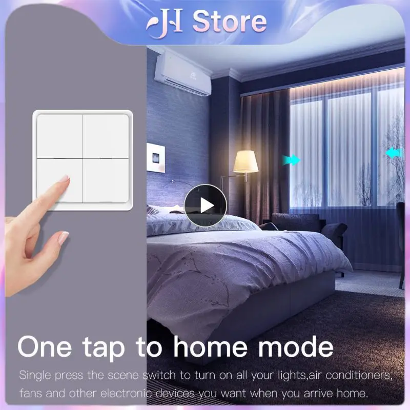 Tuya ZigBee 2Gang ไร้สายฉากสวิทช์ปุ่มควบคุมแบตเตอรี่ขับเคลื่อนอัตโนมัติสถานการณ์สําหรับอุปกรณ์ Tuya
