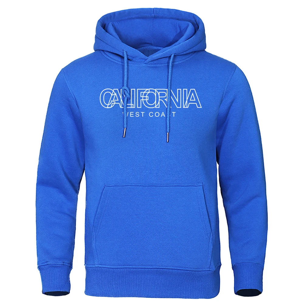 California West Coast Personality Letter Mens Hoodie Casual New Oversized Pullovers Fashion Warm Hoody Fleece Loose Men Clothing