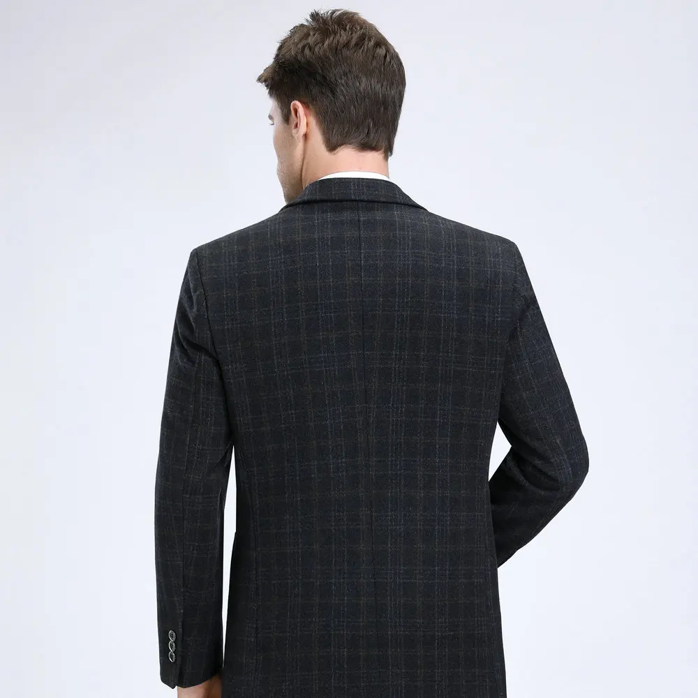 سترات رجالية من مزيج الصوف المتقلب سترة تويد غير رسمية للأعمال ملابس منقوشة للرجال (6 مقاسات، كحلي/رمادي/بني) ملابس خالدة