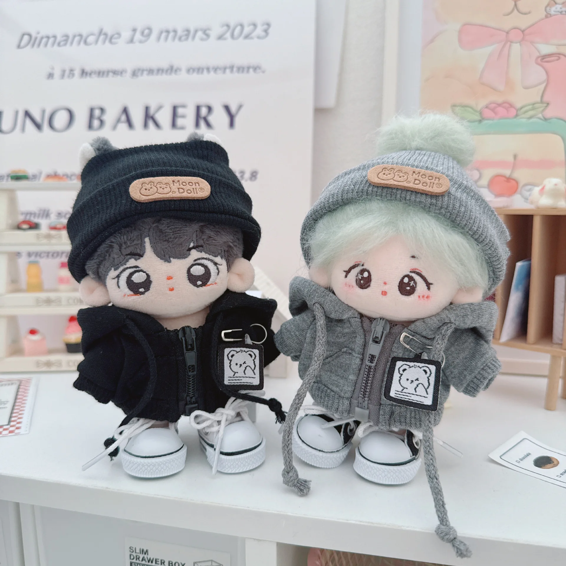 Labubu 인형 의류 아카데미 쿨 섀도우 유니폼 세트 17cm 봉제 인형 의류 액세서리 Labubu I II 아이돌 인형 앉아 파티