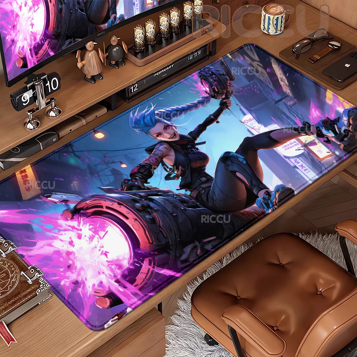 

HD ArcaneLOL Jinx Anime XXL Mouse Pad Game Keyboard Office Deskmat Cartoon Gaming Accessories Computer Cabinet Mousepad