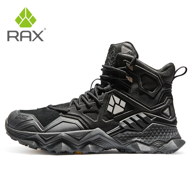 

RAX Men Hiking Shoes Mid-top Waterproof Outdoor Sneaker Men Leather Trekking Boots Trail Camping Climbing Hunting Sneakers Women