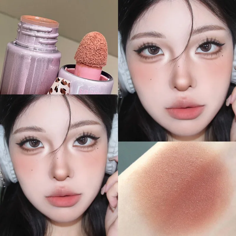 Pinkyfocus Rubor líquido de baja saturación, textura acuosa que se transforma instantáneamente en un acabado mate, mejora el cutis transparente y natural, desbloquea los looks de maquillaje de estilo coreano todos los días