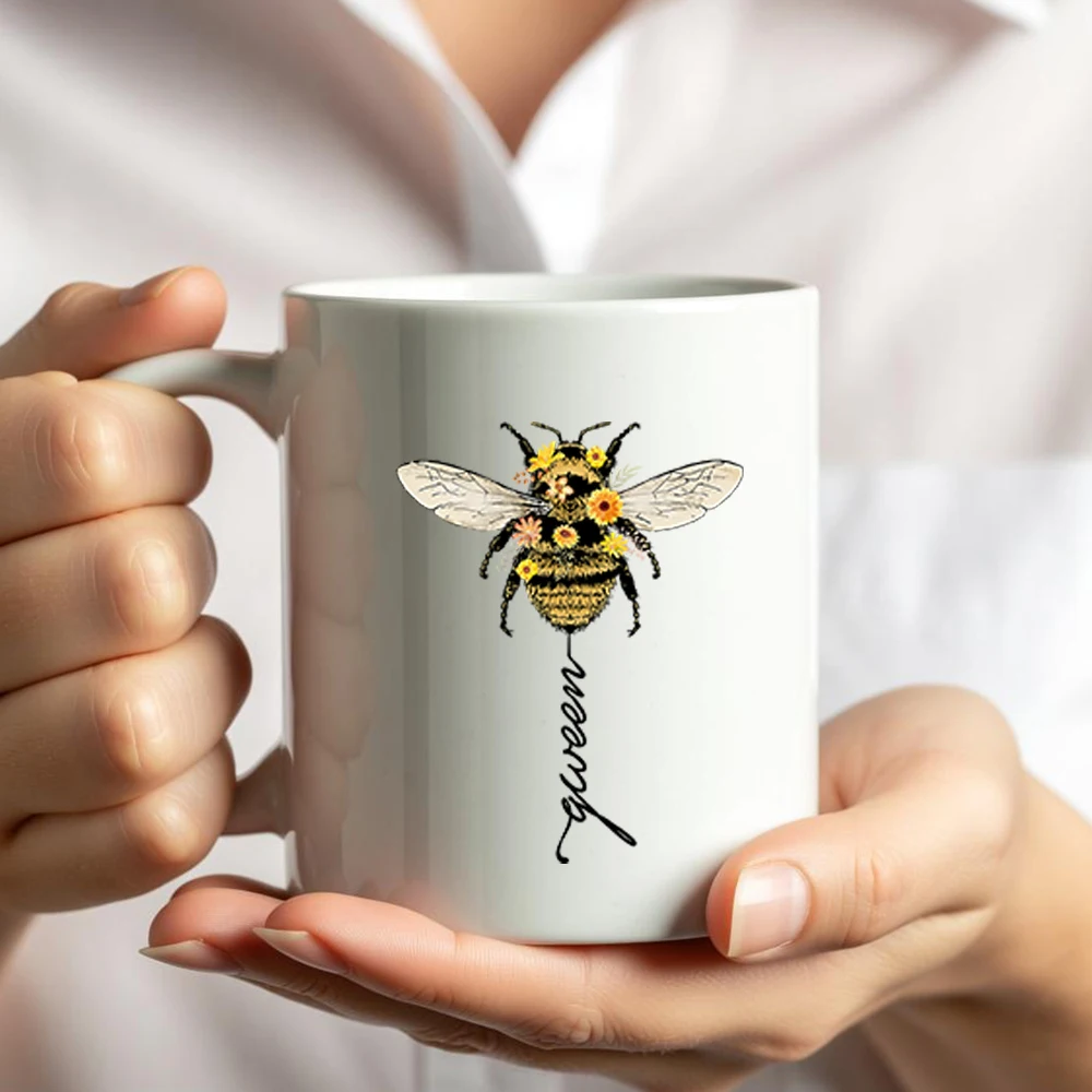 Retro Flower Bee Be Kinds Letter Waterproof Sticker UV DTF Cup Wrap Transfers Sticker Custom Label DIY Mugs Decals
