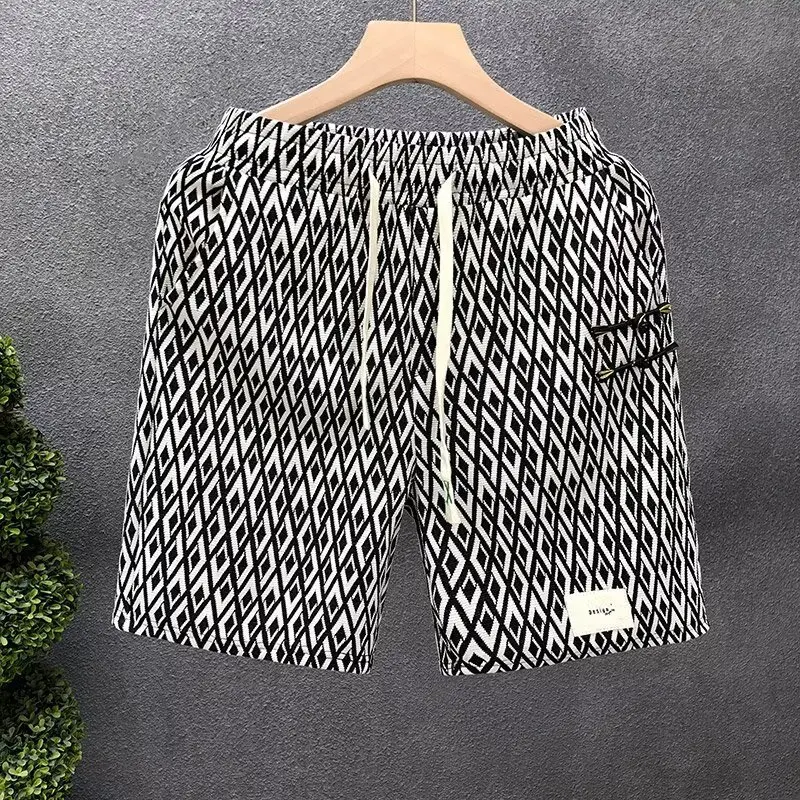 

Летние мужские повседневные шорты в стиле аргайл, спортивные шорты высокого качества в американском стиле, дышащие короткие штаны, модная мужская одежда 2025