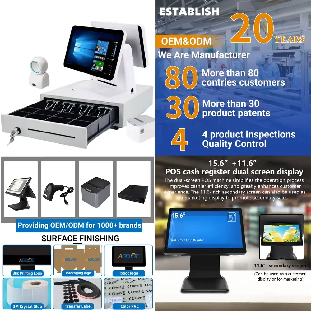 

Customized 15.6 Inch All in One Retail POS Terminal System for Catering Software Function Display