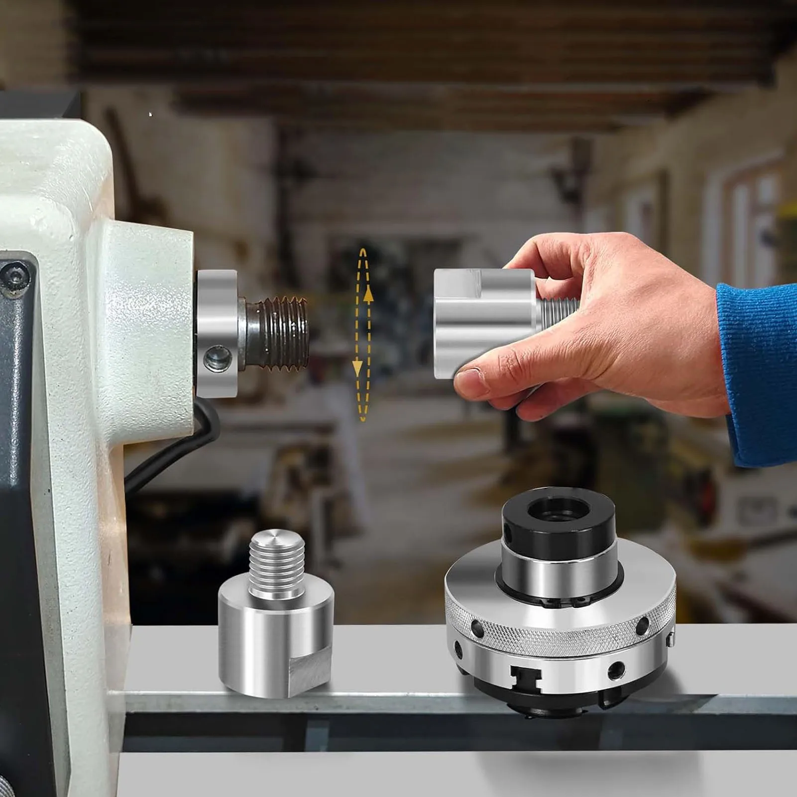 Lathe Chuck Thread Changer Strong Compatibility Lathe Spindle Adapter Easy Assembly High Flexibility for Woodworking Projects