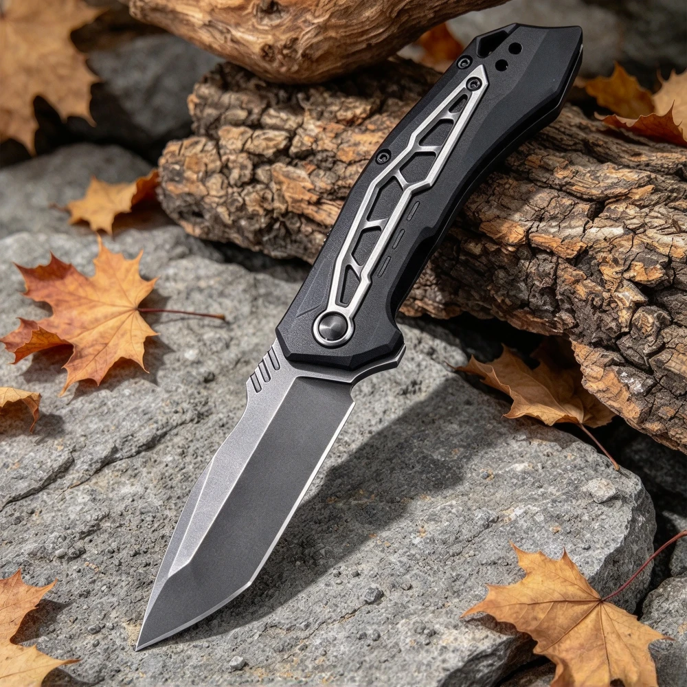 Pocket EDC 1376 Folding Knife 8Cr13Mov Blade Nylon Fiber Handle Outdoor Survival Rescue Multi Functional Tool