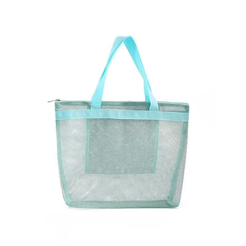 Travel Summer Beach Shoulder Bags Women Clear Mesh Transparent Bag Large Capacity Female Casual Solid Color Holiday Tote Bags