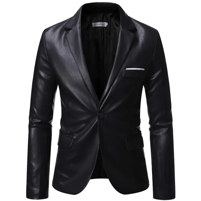 Outono inverno dos homens de negócios luxo blazer moda banquete vestido de couro terno jaqueta fina textura alta qualidade plutônio casaco 6xl