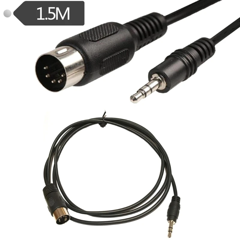 M2EC 5-Pin DIN Plugs Male to 3.5mm 1/8 inch Male Plug Stereo Plugs Converter Cable Wear-resistant 5-Pin DIN-Male Cable