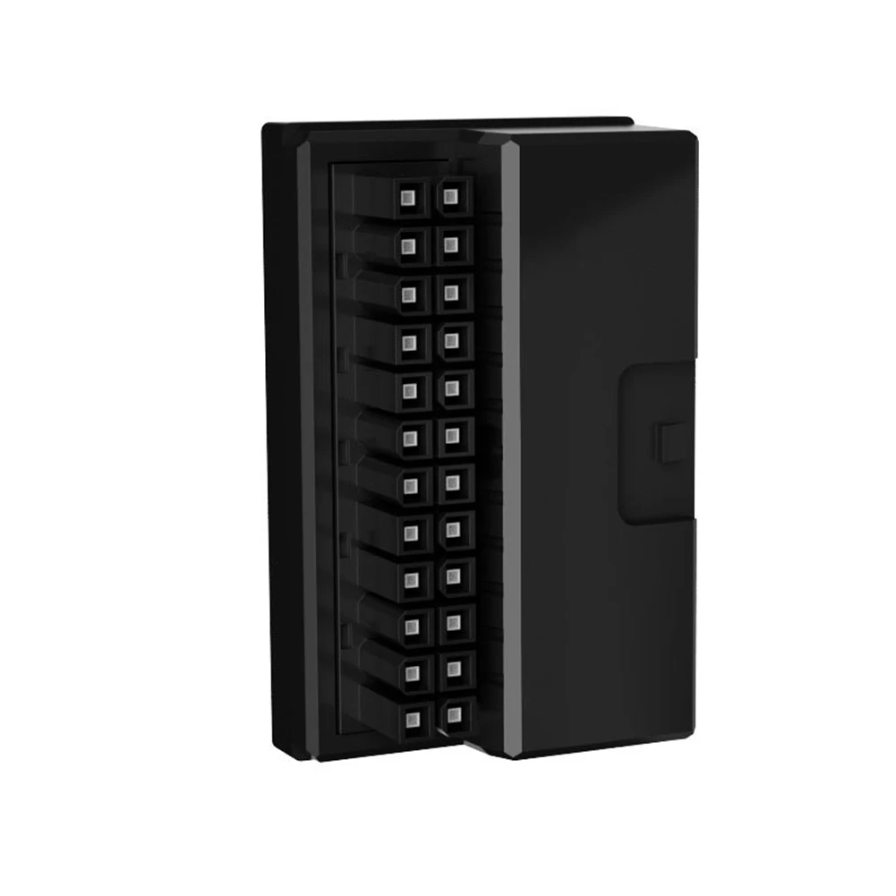 A08E-Computer ATX 24Pin 90 Degree Motherboard Power Supply ARGB Cable Connector Plug Adapter DIY Mounting For Desktops PC