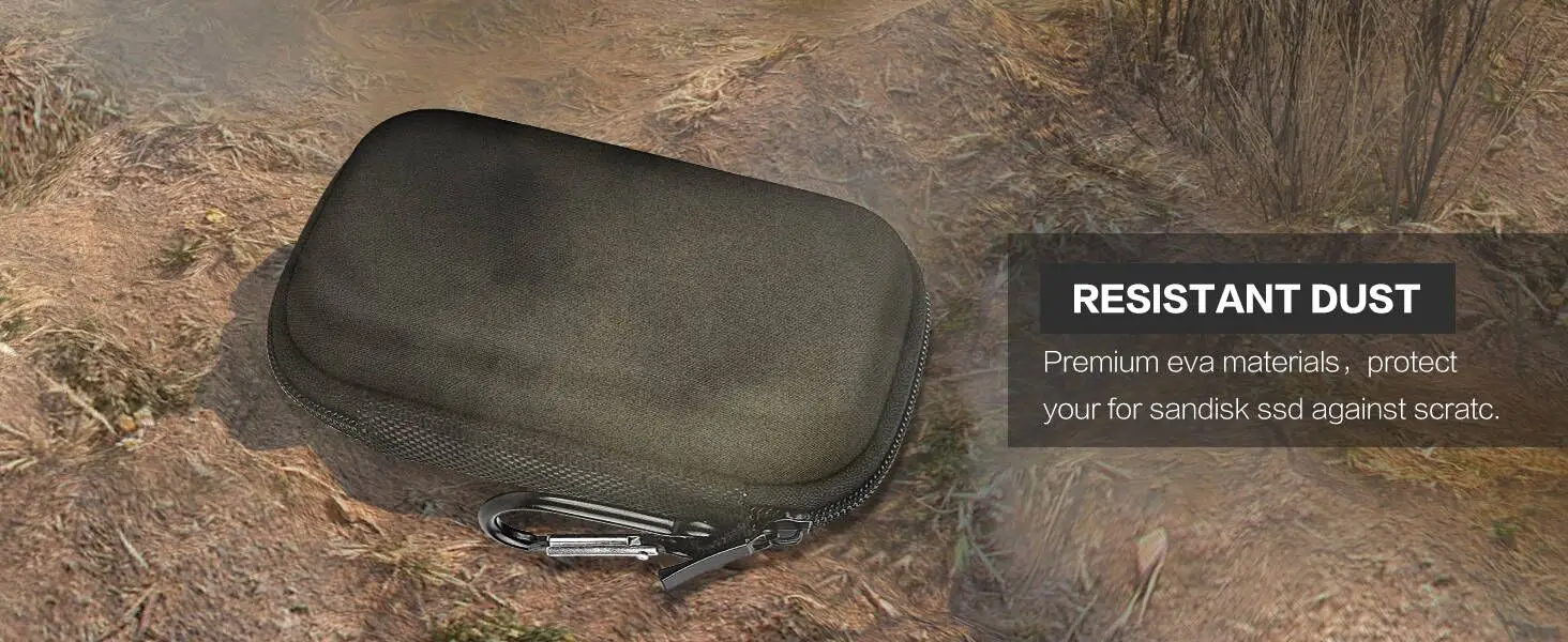 SSD-Hülle für SanDisk Extreme Portable SSD & Extreme PRO, Hartschalen-Schutztasche mit Karabiner, Passend für 1TB 2TB 4TB 8TB – Detail 6