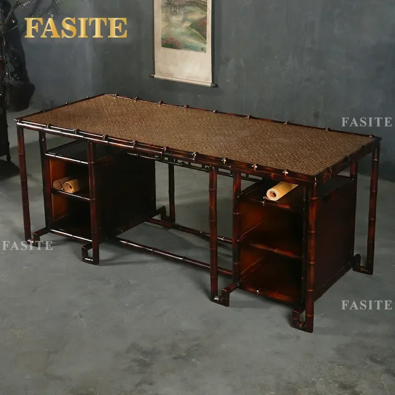 For Handmade Bamboo Rectangular Painting Case Calligraphy Table Antique Ming Style Tea Table Song Style Coffee Table