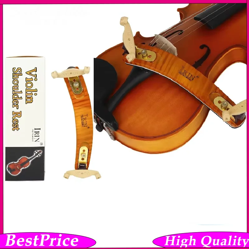 IRIN 4/4 Violin Shoulder Rest Woodiness Classic Straight Style Shoulder Pad Stringed Instrument Performance Practice Exams