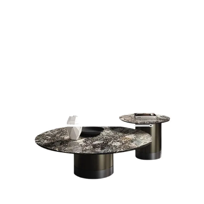 

Italian minimalist round coffee table 2025 light luxury modern marble small apartment living room home sofa