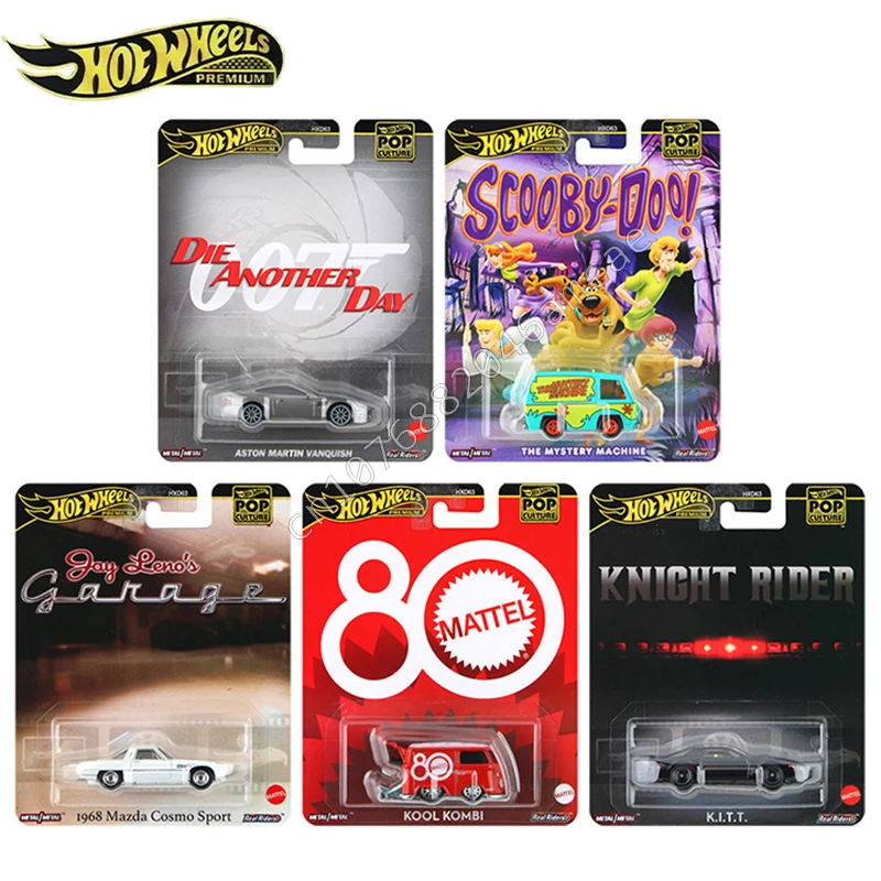 

Cars Hot Wheels Premium Pop Culture Series Car Model 1/64 Kitt Mazda Cosmo Sport Aston Martin Vanquish Car Model Collection Gift