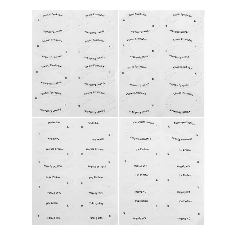 Heallor-Plantilla de delineador de ojos, plantilla de maquillaje para cejas, sombra de ojos, accesorios de estilismo, guía de dibujo, 4 Uds./Set