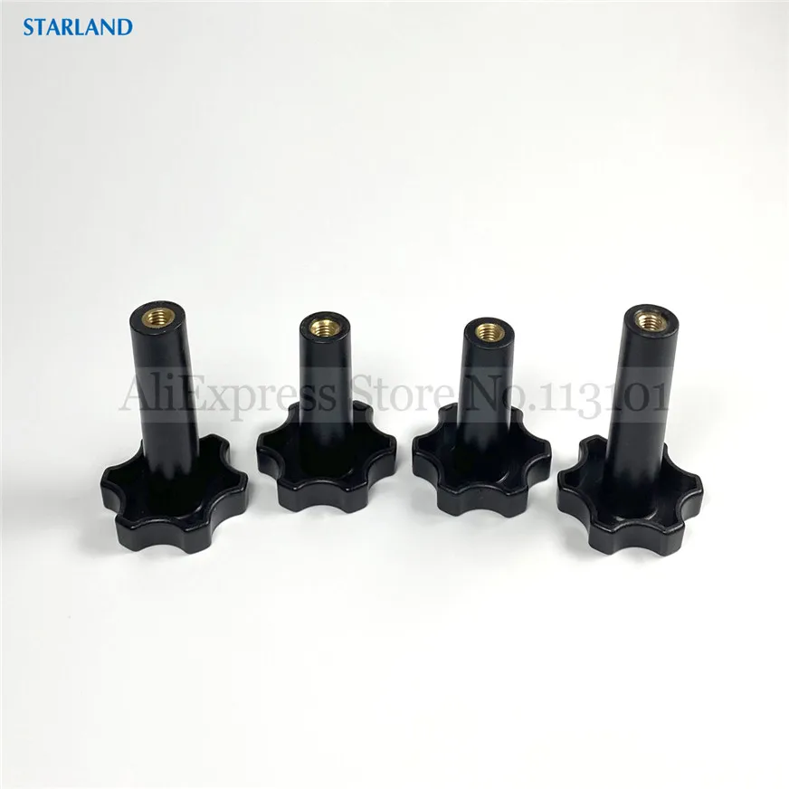 4 Pieces Black Tight Screw Nuts New Fittings Clamping Nuts M8 /M10 Soft Serve Ice Cream Machines Accessories Flower Form Knob