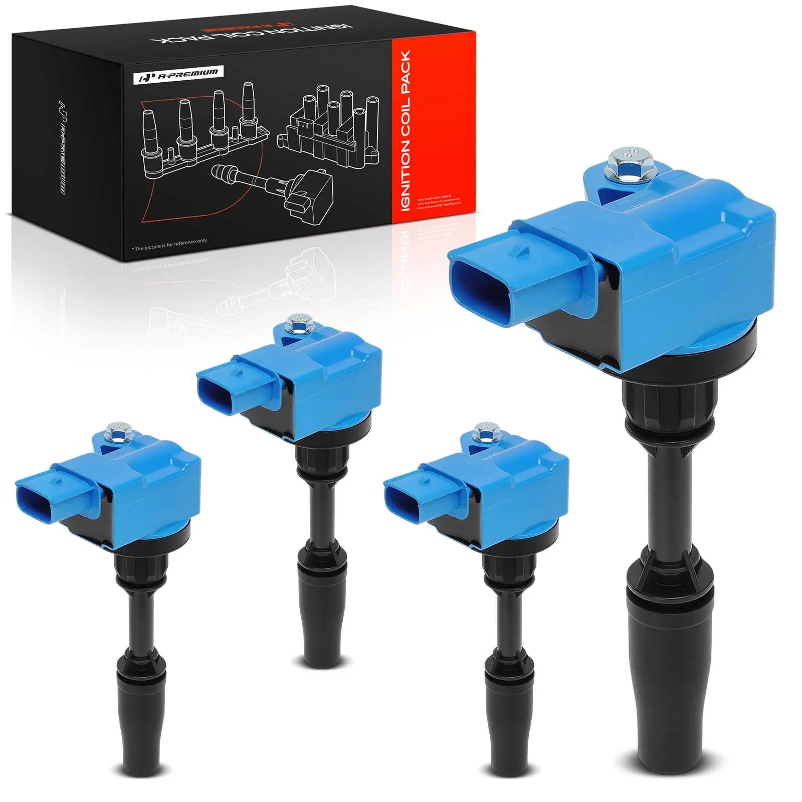 A-Premium 4pcs Blue Ignition Coils for Chevrolet Equinox 18-20 Malibu 13-22 Traverse 18-19 Impala 14-19 GMC Terrain 18-20 Acadia