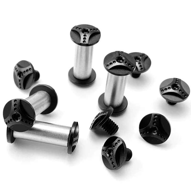 Paire de vis de verrouillage à manche de couteau en acier inoxydable, taille de trou de 5MM, filetage M4 T8, tête Torx, Rivet, broche, boulon à ongles, 10 pièces/lot