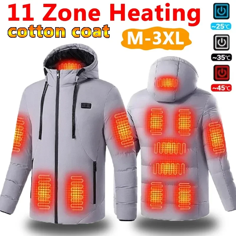 

11 Areas Heated Jacket Men Electric Heating Usb Heated Jacket Women Bodywarmer Heated Down Jacket