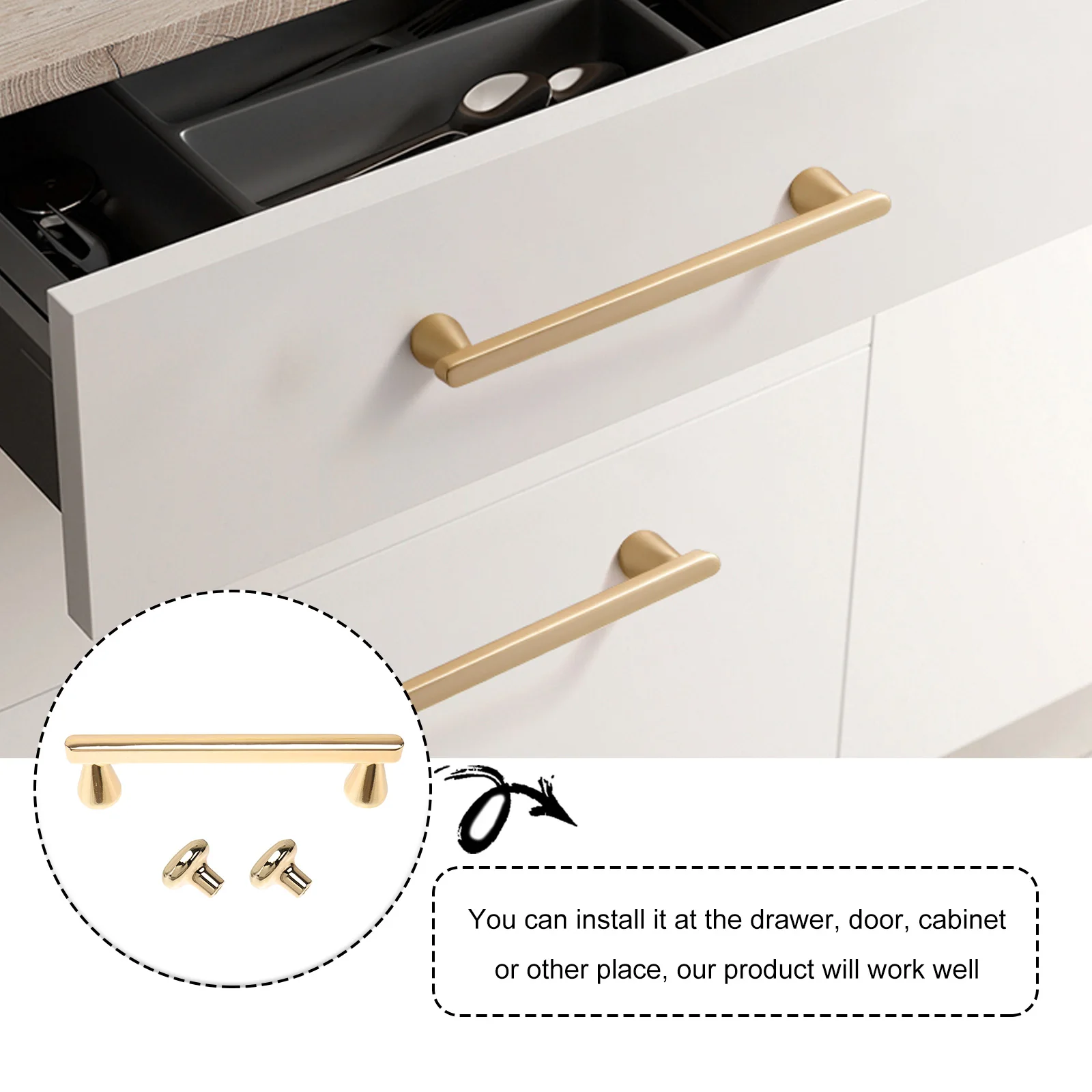 

3Pcs Gold Pull Handles Retro Door Cabinet Drawer Knobs Durable Furniture Accessories for Home Cabinet Door Knob