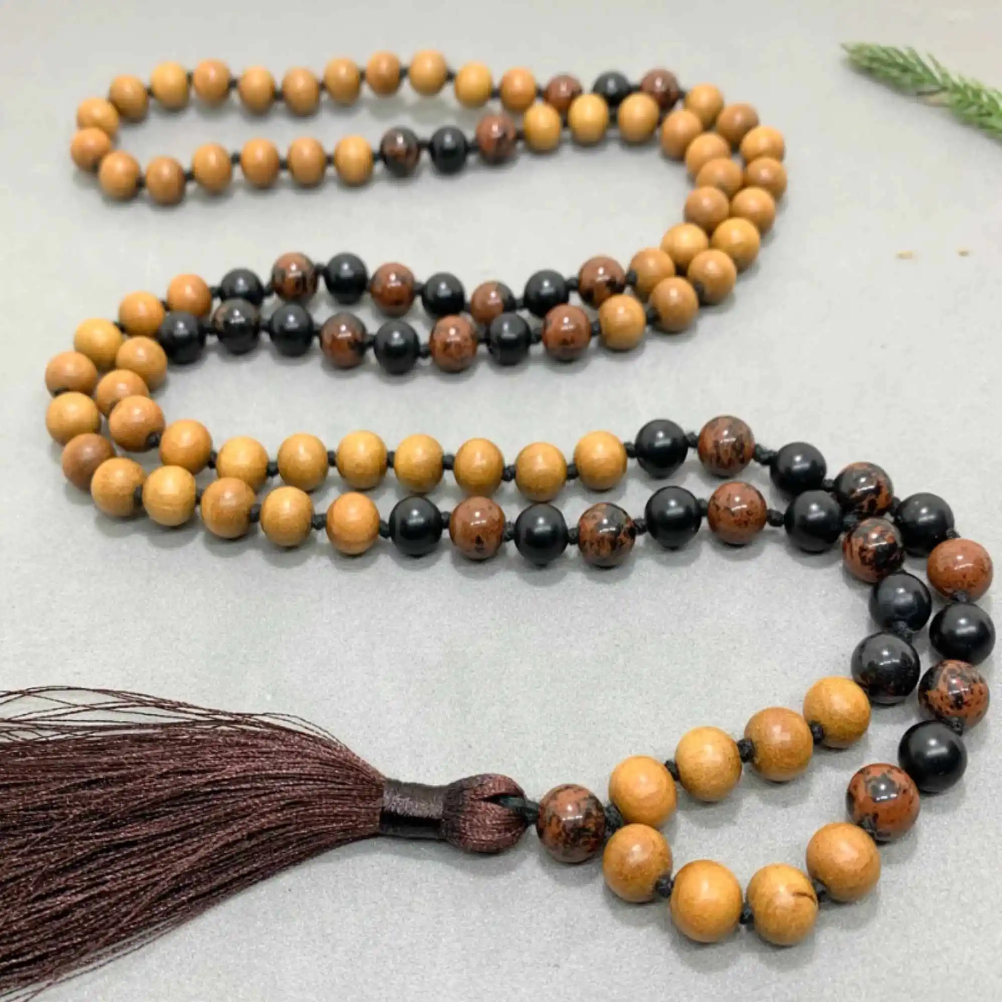 

8mm Natural Rudraksha mahogany obsidian agate beads necklace Dark Matter Chakra Gift Wrist Restore National Style Handcrafted