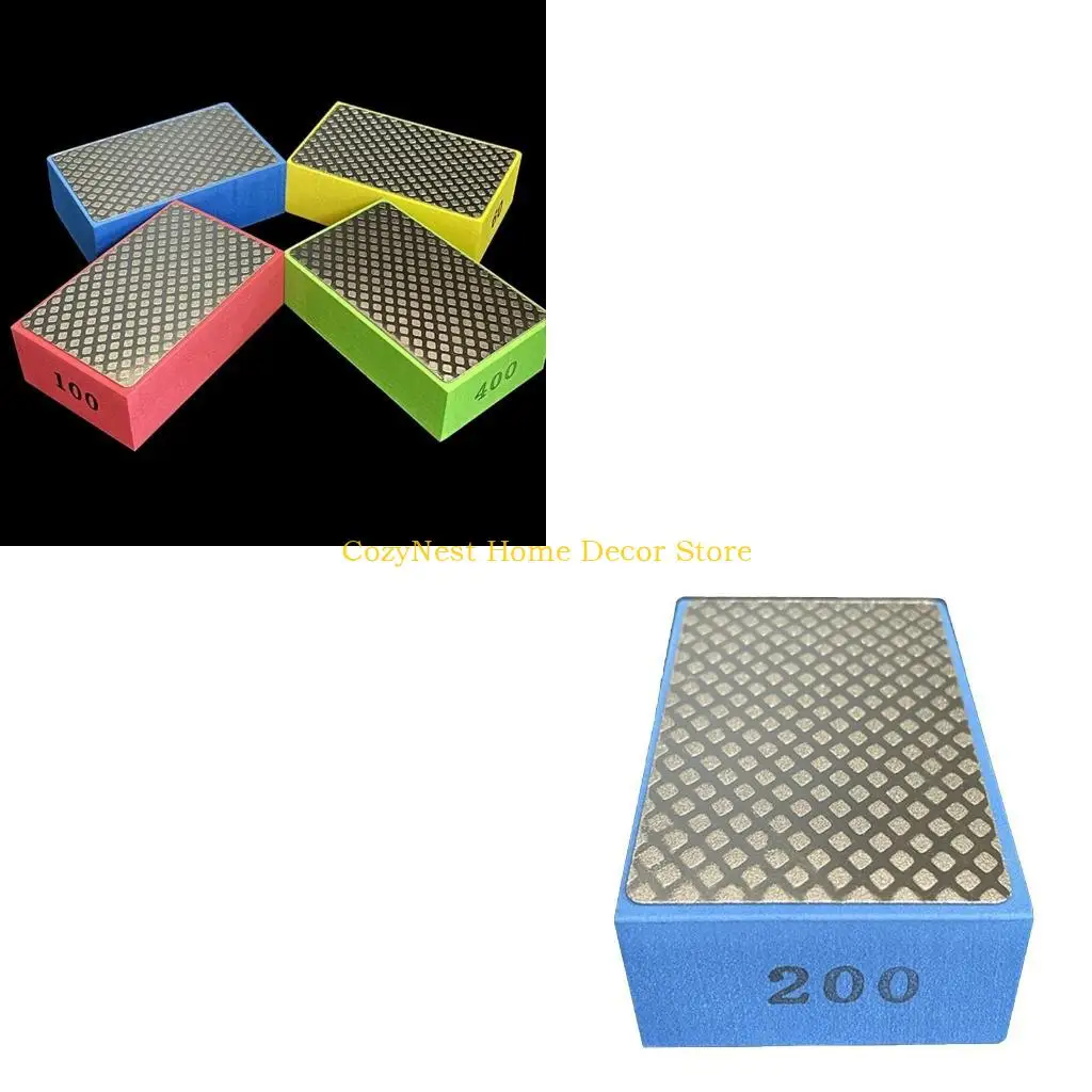 

92MF Portable Diamond Hand Polishing Pad 90x55mm/3.54x2.17 inches Abrasive Pads for Glass Tiles Metal Polishing Grinding